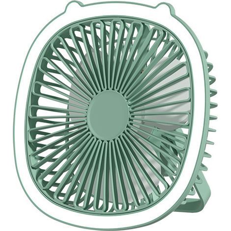 Mini ventilatore USB verde con 3 velocità, versatile mini ventilatore da tavolo con supporto – ideale per casa, ufficio e uso esterno (1/5)