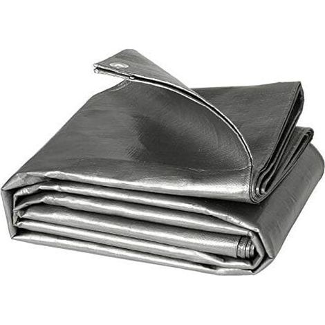 Lona protectora ZVD-PE para piscina, 2 x 3 m, 280 g/m², impermeable, resistente al agua y al desgarro, color gris. (1/4)