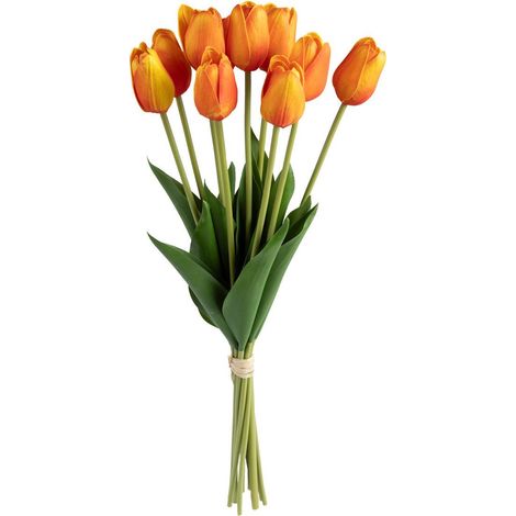 Bouquet 10 tulipani artificiali james orange h48cm - Atmosphera créateur d'intérieur