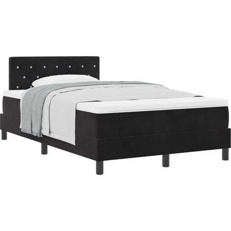 Maison Exclusive - Lit à ressorts avec matelas Noir 120 x 190 cm Velours (1/5)