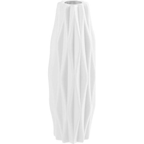 Vase moderne en polypropylène blanc 4,5 x 5,5 x 21 cm – pour bouquets frais et fleurs en soie – décoration pour la maison et les événements (1/5)