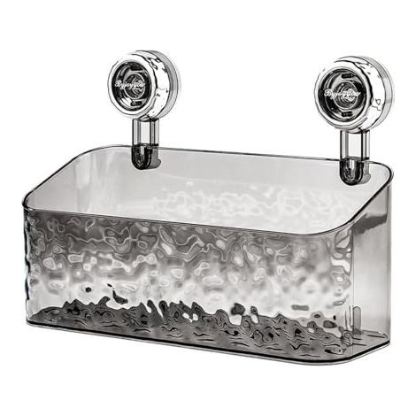 Salle De Bains Etagere Ventouse，Étagère Avec Motif Glacier，Boîte De Rangement Mural Pour Toilettes，Peut être Renforcé Par Rotation，Rangement Des Serviettes Et Autres Articles Divers（L-gris） (1/4)