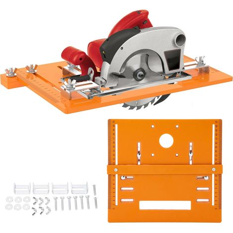 Plaque de Base de Scie Circulaire, Guide de Scie Circulaire en Aluminium, Plaque d'Insertion de Table de Toupie, Mini Bancs de Travail du Bois, Plaque Rabattable 28 x 25 cm (1/5)
