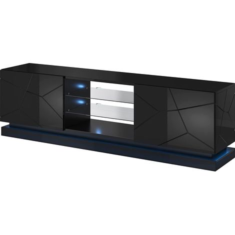 QIU Mobile TV 200 cm nero lucido + LED (1/3)