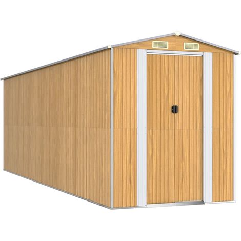 Maison Exclusive - Capanno Giardino Marrone Chiaro 192x606x223 cm Acciaio Zincato