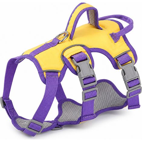 harnais et laisse solide et durable S 32 x 29 cm jaune