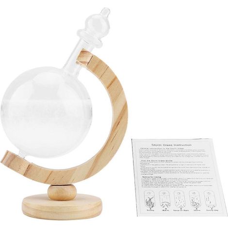 Station météo sphérique créative en verre de tempête, en forme de bouteille, pour bureau – prévisions météo (1/3)
