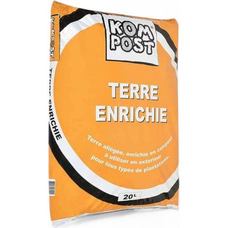 Racine – Mélange de terre végétale enrichie pour bacs et jardinières – Rétention d'eau 526ml/l – Sac de 20 litres – Tamisée 0 à 15 mm