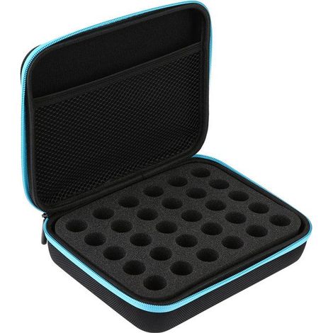 Étui de transport pour huiles essentielles, étui rigide pour huiles essentielles, convient aux flacons de 5 ml (noir)