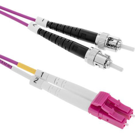 BeMatik - Cavo multimodale multimodale OM4 MMF duplex 50µm/125µm LC-ST 1m