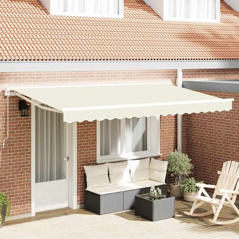Markisenrahmen Creme 400 x 200 cm Polyester mit PU-Beschichtung