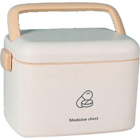 Boîte de rangement pour médicaments à domicile, grande capacité, portable et multifonctionnelle, pour médicaments d'urgence sur pied. (1/4)