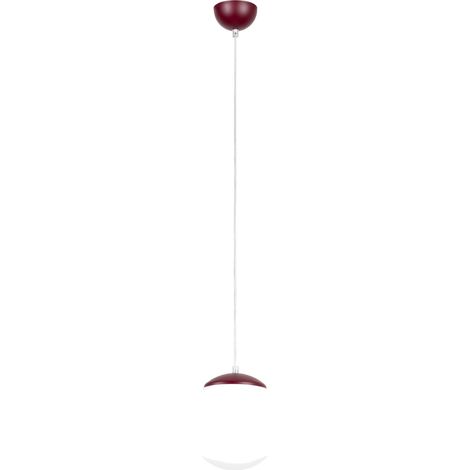 Suspensions Ugo acier/verre bourgogne 1xE27 20cm Sollux (1/5)