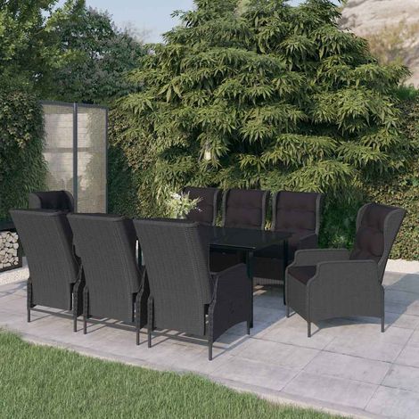 Ensemble à manger de jardin 9 pcs-Salon de jardin Gris foncé 236024 (1/5)