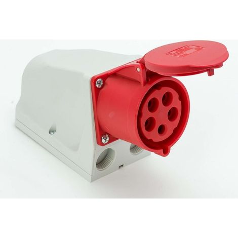 Base fija pasante 32A 3P+Z+N 400V IP44 (1/4)