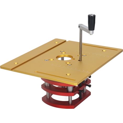 Système de levage manuel pour défonceuse, kit de système de levage manuel pour défonceuse, plaque de base pour scie à table de défonceuse, or