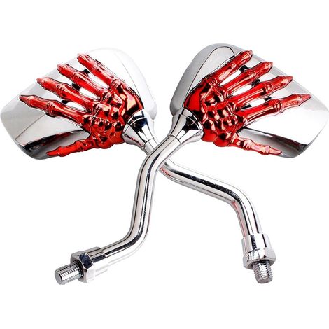 Hot-selling motorcycle and scooter modification parts: Red claw skull and hand-shaped rearview mirror (1/4)