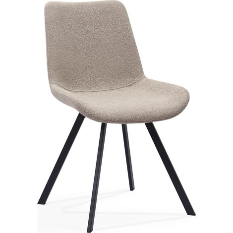 Lot de 2 chaises de salle à manger pivotantes en tissu avec pieds en métal, assise ergonomique et style moderne, coloris kaki pour cuisine et séjour  CHICFURN (1/5)