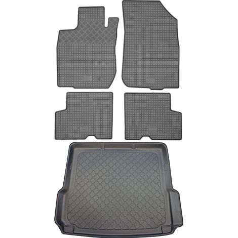 Ensemble de tapis de sol en caoutchouc + tapis de coffre pour Dacia Duster I SUV (5 portes) de 2010 à décembre 2017 (1/5)