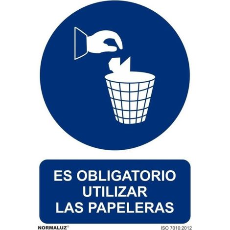 Señal Es Obligatorio Utilizar Las Papeleras Con Tintas UV | ADHESIVOS DE VINILO - 100 x 150 mm (1/2)
