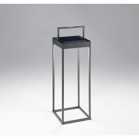 Lampe De Table Solaire Et Rechargeable Cage De Perenz Gris Foncé H50Cm (1/4)