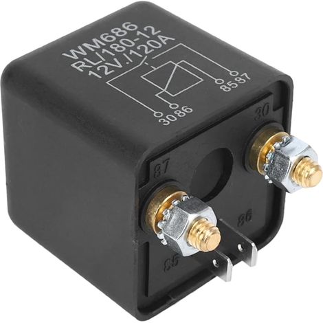 Relais de Démarrage de Voiture,Relais 12v,Relais de Démarrage Moto,Relais de Démarrage 12v,DC 12V 100A Relais Automobile,Relais,Convient aux Voitures Camions,Camping-Cars (1/5)