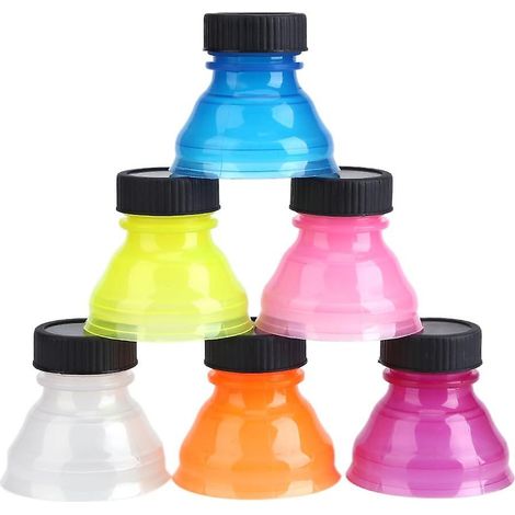 Lot de 6 couvercles réutilisables en plastique pour canettes de soda - Bouchons à pression résistants à la poussière pour bière, jus et coca-cola (1/4)