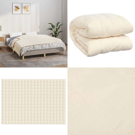 Couverture lestée Crème clair 138x200 cm 10 kg Tissu - Couverture Lestée - Couverture Poids - Literie - Sommeil Réparateur - Relaxation - Home & Living (1/5)