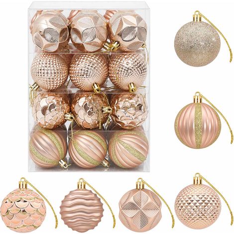 Juego de bolas navideñas 36 uds. Oro Rosa 6 cm Poliestireno vidaXL (1/5)