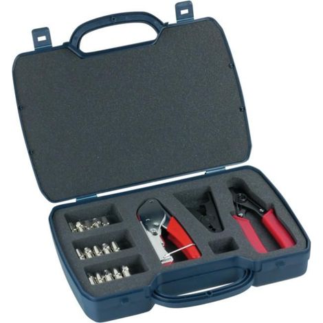 Schwaiger Kit de montaje negro 15 conectores F coaxiales