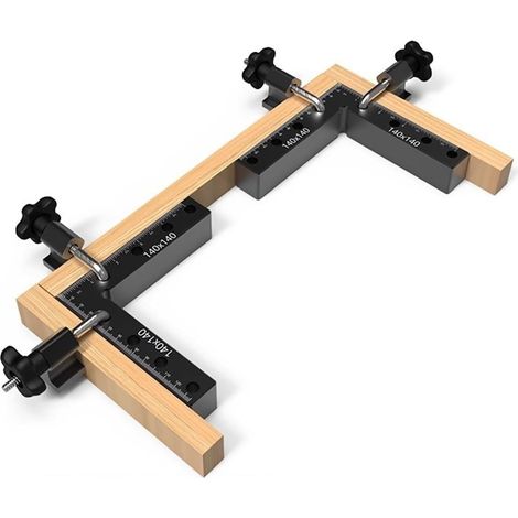 Règle carrée fixe for puzzle de travail du bois, règle carrée en L for le travail du bois, règle de positionnement à angle droit en alliage d'aluminium (1/5)