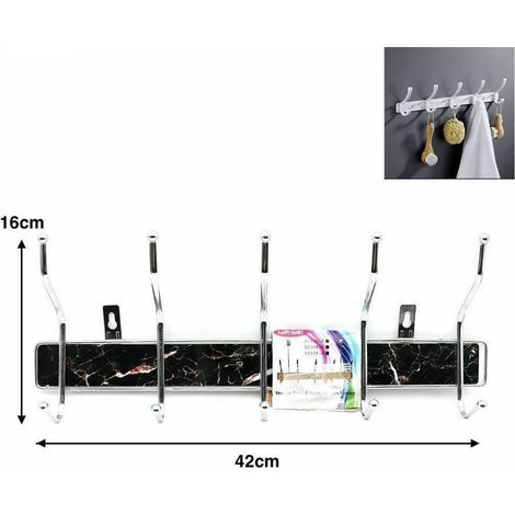 TrAdE Shop Traesio - Appendiabiti Da Parete Metallo 10 Posti Ganci Appendini Muro Giacche 21553 -