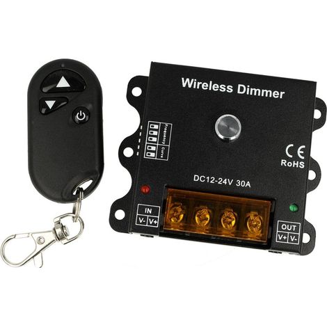 Led Dimmer PWM 12V 24V 30A Con Telecomando RF Wireless Frequenza PWM e Dimming Curve Regolabile DM111