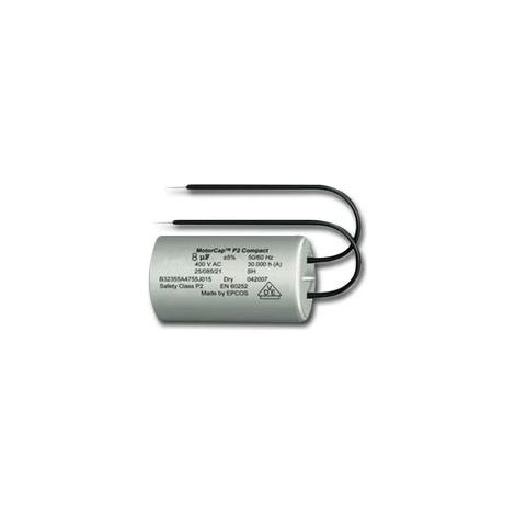 Condensateur 7601351 8 µF 400 V unipolaire – Câble de remplacement 250 mm² pour motorisation de portail – Pièce détachée technique (1/5)