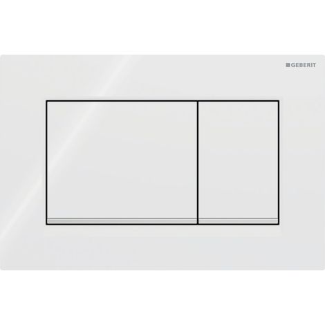 Plaque de déclenchement Geberit Sigma20 (ex Sigma30) square pour rinçagedouble touche: blanc, chromé brillant (115.883.KJ.1) (1/4)