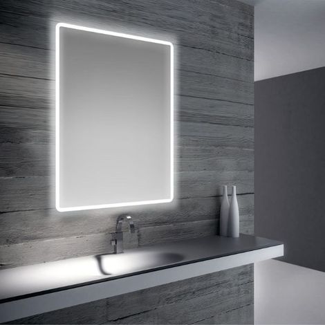 Specchio bagno retroilluminato a led sul 80x60 cm reversibile  Specchio con luce
