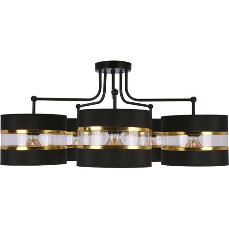 Lampada soffitto Candellux Andy nero/oro 5xE27 in tessuto (1/5)