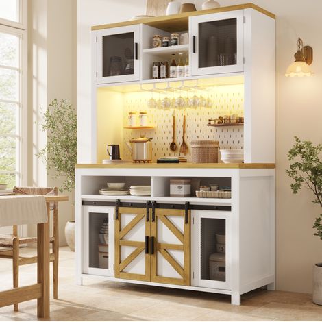 Mobile cucina con LED e presa USB MDF 120x40x174,5 cm OKMYHOME (1/5)