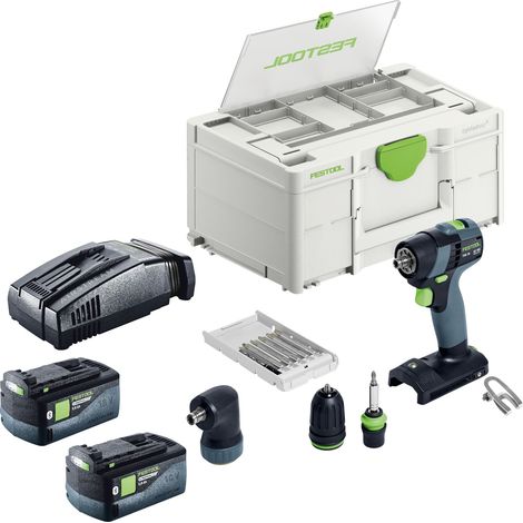 Kit de base Festool TXS 18 : perceuse-visseuse sans fil 18 V 40 Nm Brushless + 2 batteries 5,0 Ah + chargeur rapide + Systainer