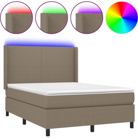 Maison Exclusive - Boxspringbett mit Matratze & LED Taupe 140x200 (1/5)