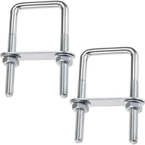 Ersandy U-Boulons Carré Boulons En U, U-Boulon M8 Avec éCrou Plaque De Cadre Et Rondelle, Pour la fixation de plaques et de tuyaux (70 x 110 mm) (1/4)