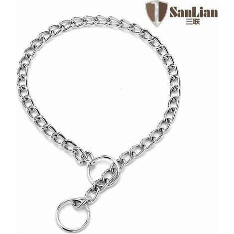 Collier pour Chien Collier Étrangleur Réglable en Acier Solide pour Animaux de Toutes Tailles (Argent, S-2,5 mm x 50 cm) (1/4)