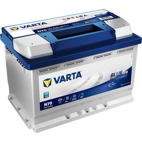 Varta – Batterie décharge lente 12V 70Ah 760A – Technologie EFB Start/Stop – Pour démarrage auto et bateaux – Sans entretien (1/3)