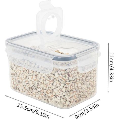 Boite De Rangement Cuisine 0,8l, Conservation Avec Couvercle, Hermétique Rangement Et Organisation Pour Stocker Les Cereales,Pâtes,Farine (1/4)
