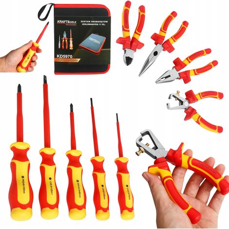 Coffret d'outils d'électricien isolés Kraft&Dele, 11 pièces, jusqu'à 1000 V (1/5)