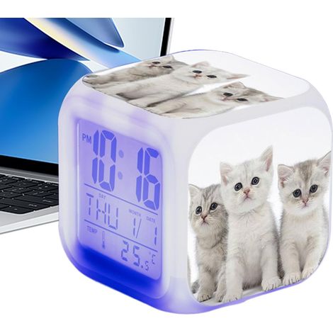 Réveil Chat au Design Mignon et Coloré Alarme Grand Écran (1/5)