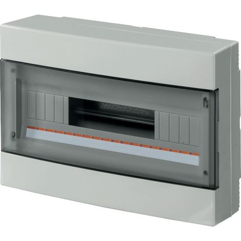 Centralino da parete, 18 moduli, grigio, IP40, sportello reversibile fumè - Elettrocanali EC60018