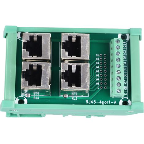 Ortviai Barre de distribution 4 voies RJ45 pour câblage réseau – Module terminal à vis, cuivre haute qualité, 0,5 A