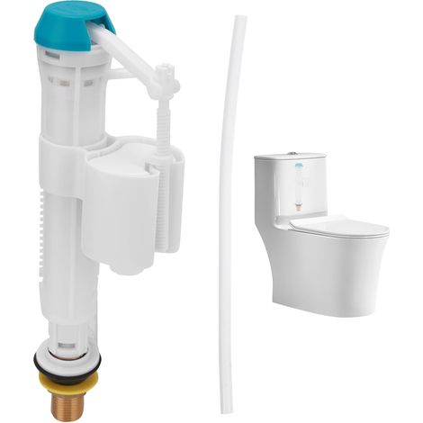 Toilet Tank Fill Valve, Bottom Entry Toilet Filler Float Valve, 1/2" Toilet Filling Float Valve, Brass Threaded Nozzle, Adjustable Height, Replacement Parts for (1/5)