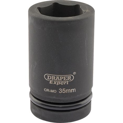 Draper Expert HI-TORQ® 6-Point 35mm Deep Impact Socket, 1" Square Drive, Heavy-Duty Metric Deep Socket